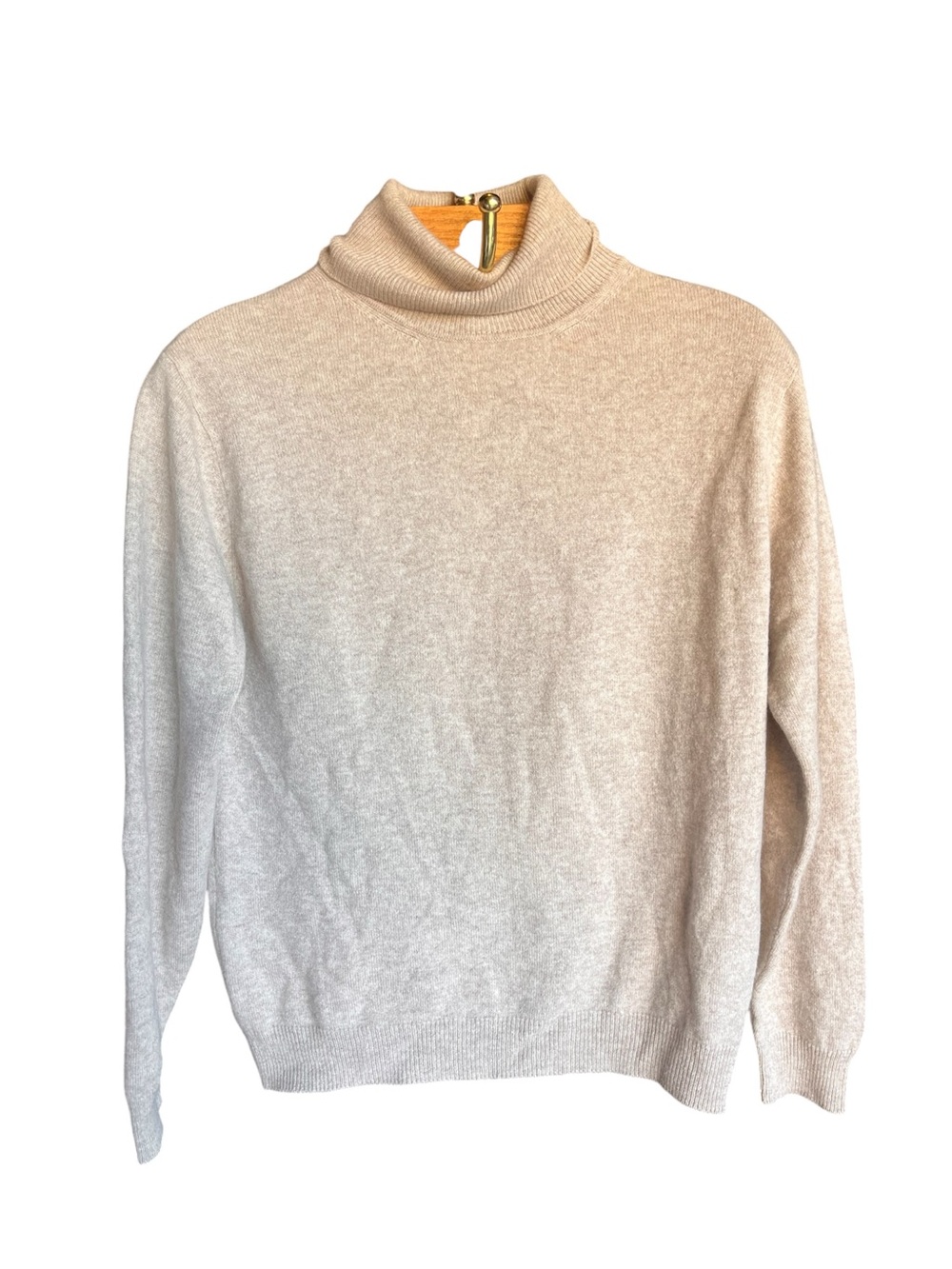 Kirkland Signature 100% Cashmere Tan Turtleneck Sweater Neutral Medium